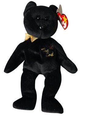 Ty Beanie Baby The End Bear Black 1999 Retired Collectible with Case